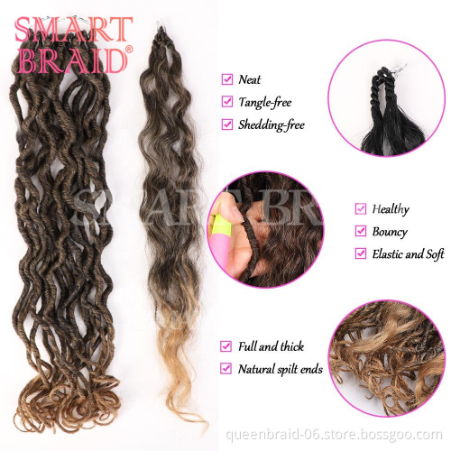 Mermaid Locs 20 inch 18 roots/pack Synthetic Braiding Crochet Hair Ombre Crochet Hair Extension For Afro Women